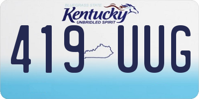 KY license plate 419UUG