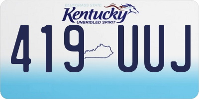 KY license plate 419UUJ