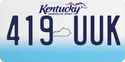 KY license plate 419UUK
