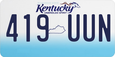KY license plate 419UUN
