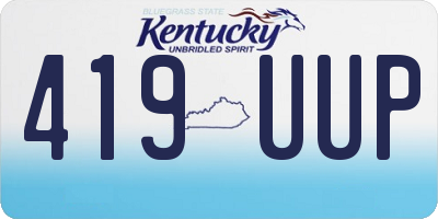 KY license plate 419UUP