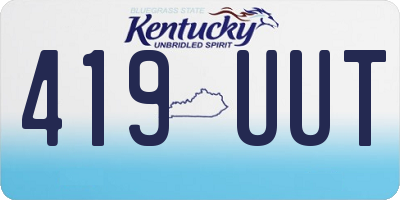 KY license plate 419UUT