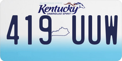 KY license plate 419UUW