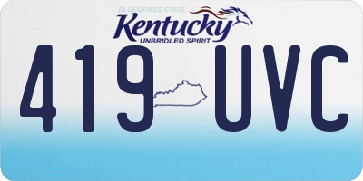 KY license plate 419UVC