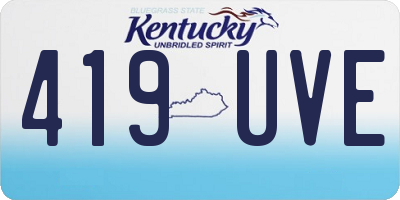 KY license plate 419UVE