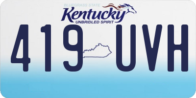 KY license plate 419UVH