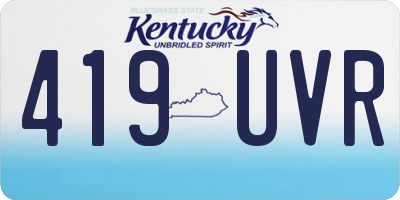KY license plate 419UVR