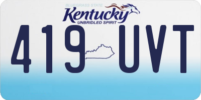 KY license plate 419UVT