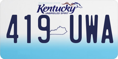 KY license plate 419UWA