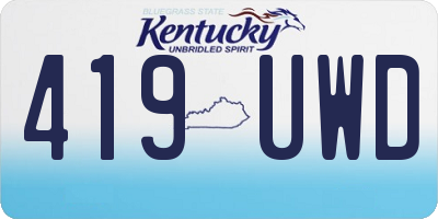 KY license plate 419UWD