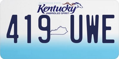 KY license plate 419UWE