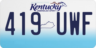KY license plate 419UWF