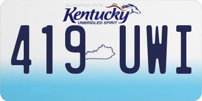 KY license plate 419UWI