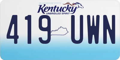 KY license plate 419UWN