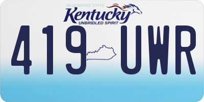 KY license plate 419UWR