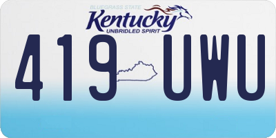 KY license plate 419UWU
