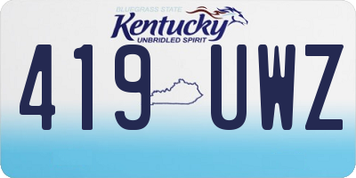KY license plate 419UWZ