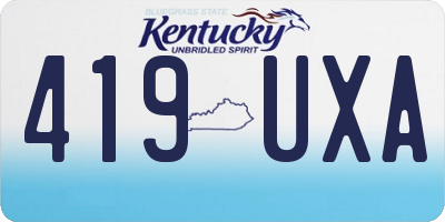 KY license plate 419UXA