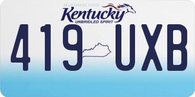 KY license plate 419UXB