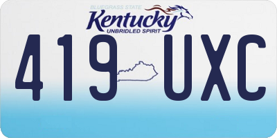 KY license plate 419UXC