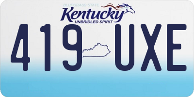 KY license plate 419UXE