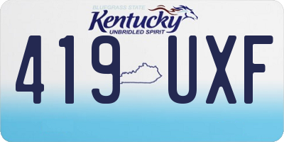 KY license plate 419UXF