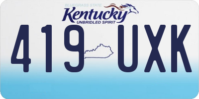 KY license plate 419UXK