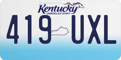 KY license plate 419UXL