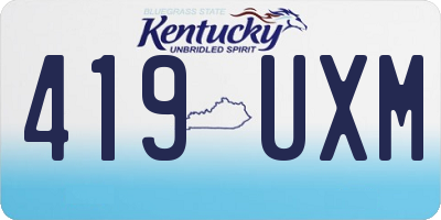KY license plate 419UXM