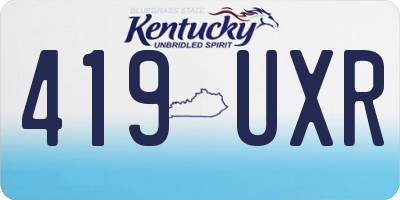 KY license plate 419UXR