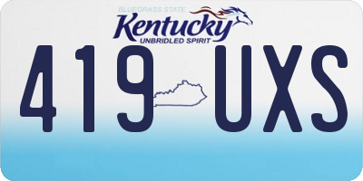 KY license plate 419UXS