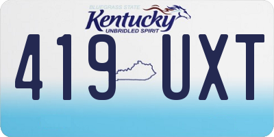 KY license plate 419UXT