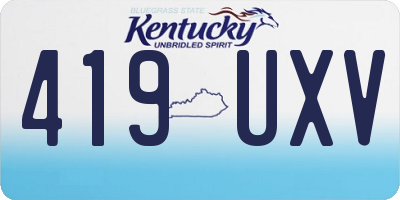 KY license plate 419UXV