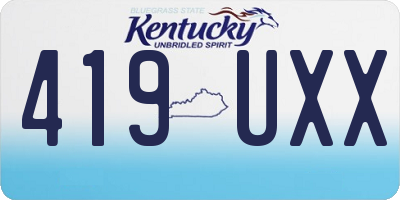 KY license plate 419UXX