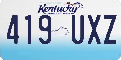 KY license plate 419UXZ