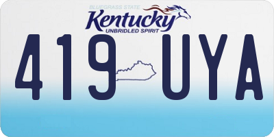 KY license plate 419UYA