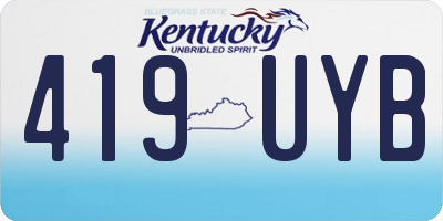 KY license plate 419UYB