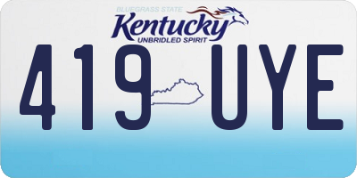 KY license plate 419UYE