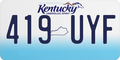 KY license plate 419UYF