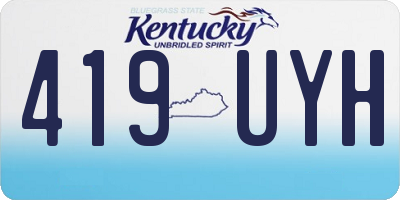 KY license plate 419UYH