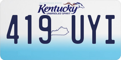 KY license plate 419UYI