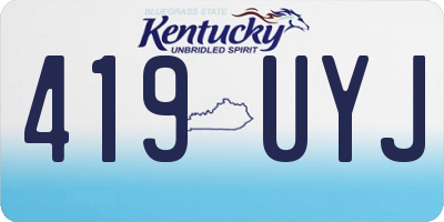 KY license plate 419UYJ
