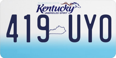 KY license plate 419UYO