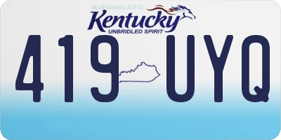 KY license plate 419UYQ