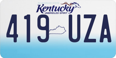 KY license plate 419UZA