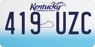 KY license plate 419UZC