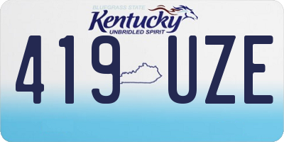 KY license plate 419UZE