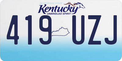 KY license plate 419UZJ