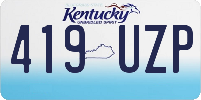 KY license plate 419UZP