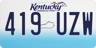 KY license plate 419UZW